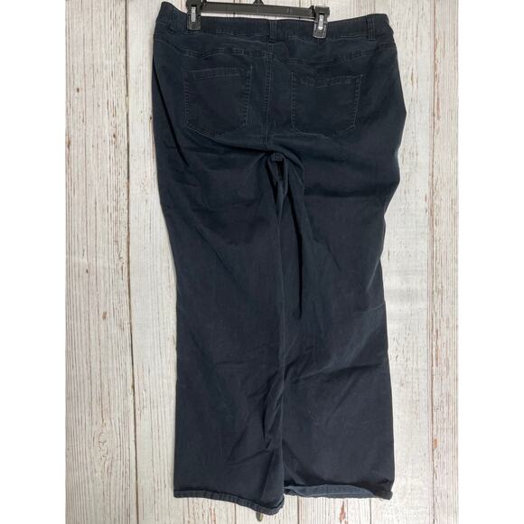 Lane Bryant Bootcut Pants Women Size 18 Black Gray Cotton Modal Blend High Rise - Picture 2 of 4